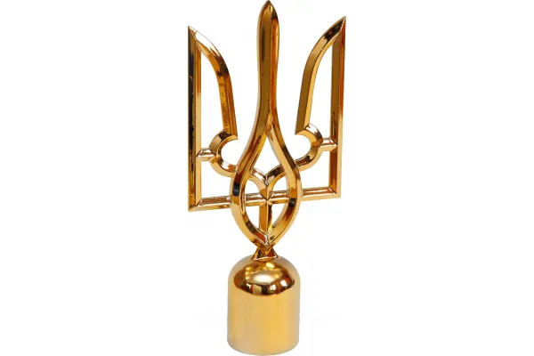 Навершя на прапор - пластиковий тризуб металізований під золото