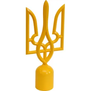 Наконечник на прапор - тризуб пластиковий жовтий