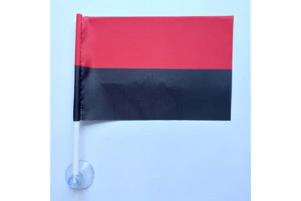 Прапор УПА червоно-чорний 15х10см на присосці