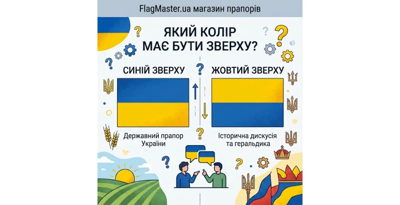 Який колір має бути зверху — синій чи жовтий?