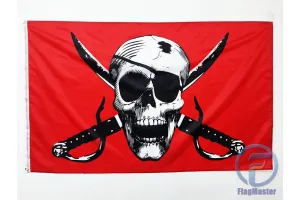 Піратський прапор Веселий Роджер червоний 150х90см