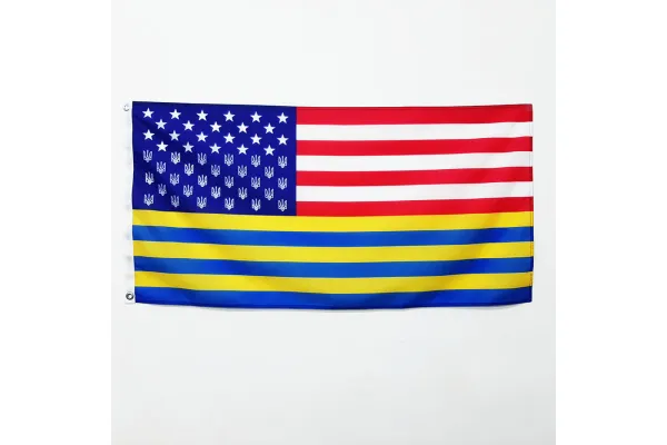 Прапор США авторський з тризубами України