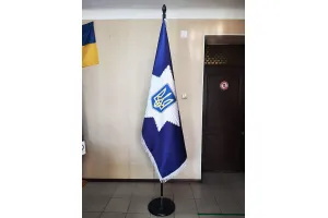 Прапор Національної поліції України 150х100 см кабінетний