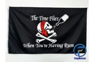 Піратский прапор The time flies when you're having rum 90х150см