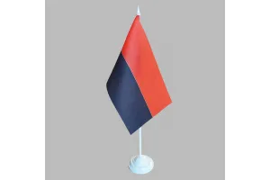 Прапор червоно-чорний УПА настольний на підставці